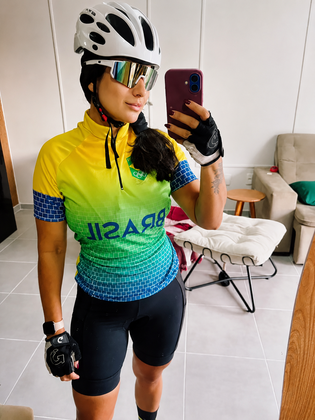 Camisa de Ciclismo Brasil Manga Curta