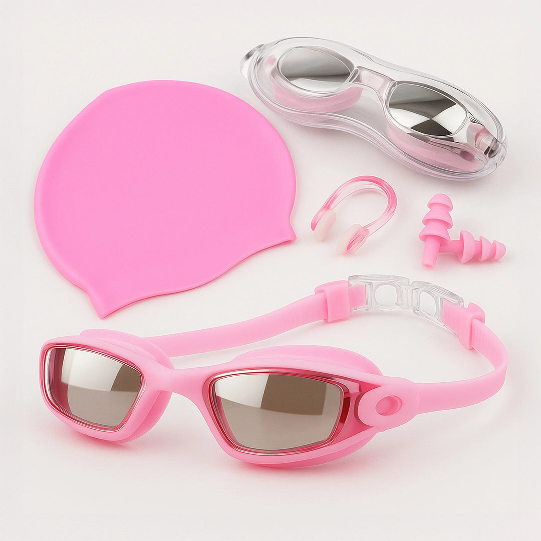 Conjunto Start Natação 4 em 1 - Óculos com Touca, Clip Nasal e Protetores de Ouvido - Better