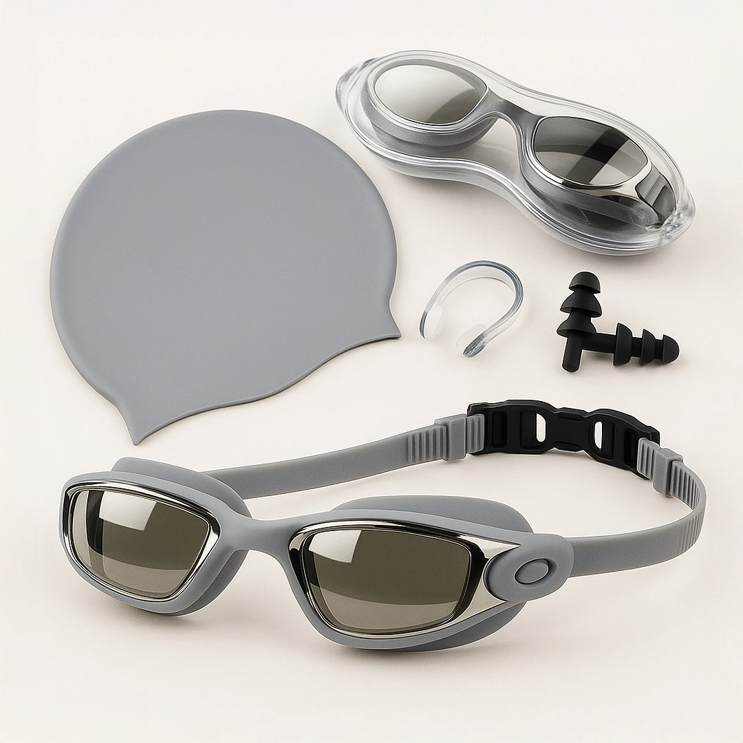 Conjunto Start Natação 4 em 1 - Óculos com Touca, Clip Nasal e Protetores de Ouvido - Better