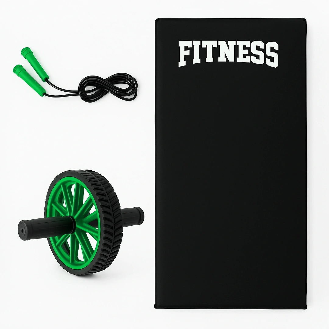 Kit Cross 3 em 1 Treino Academia Colchonete Corda Roda Abdominal - Better