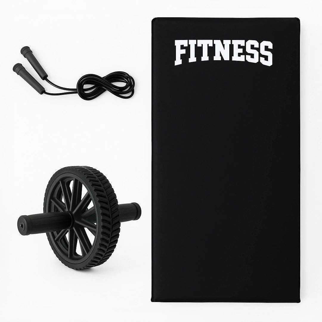 Kit Cross 3 em 1 Treino Academia Colchonete Corda Roda Abdominal - Better