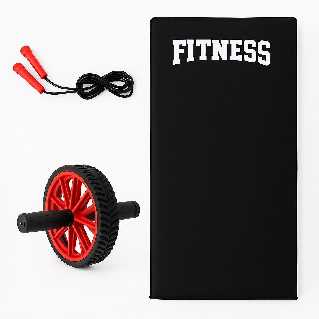 Kit Cross 3 em 1 Treino Academia Colchonete Corda Roda Abdominal - Better