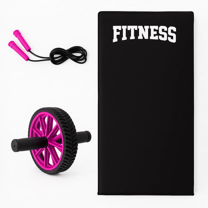 Kit Cross 3 em 1 Treino Academia Colchonete Corda Roda Abdominal - Better