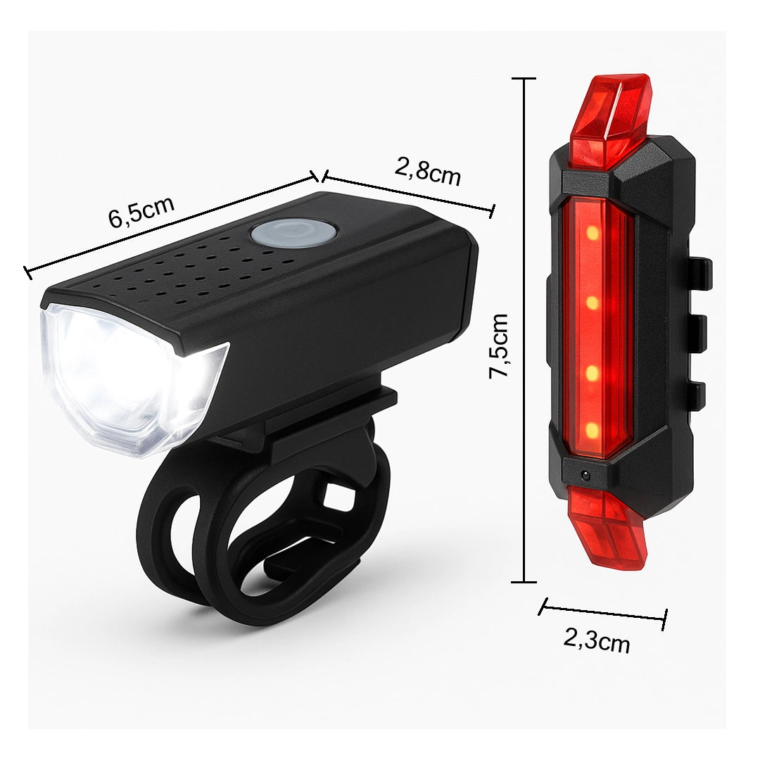 Kit Lanterna Farol de Bicicleta Ultra Led a Prova D'agua Com USB 10hrs autonomia - Better