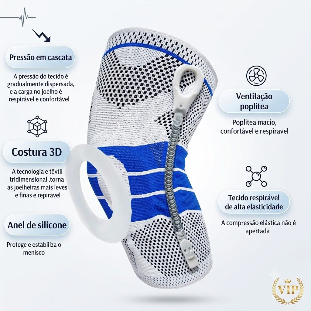 Joelheira Esportiva Compressão 3D Ortopédica